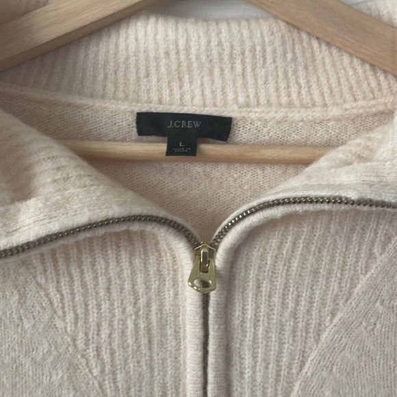Cream J. Crew Half Zip Sweater - Picture 2 of 5